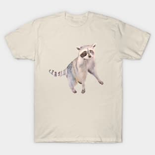 Peaceful Standing Raccoon Watercolor T-Shirt